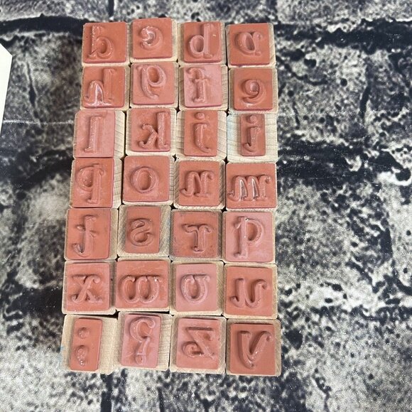 PSX Picca Style Lower Case Creative Characters Rubber Stamp Alphabet Set SK505 - Picture 3 of 4